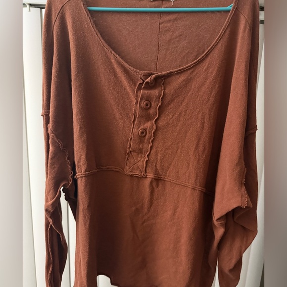 Urban Outfitters Freddie Henley Tunic Size Small Rust Brown - Picture 3 of 6